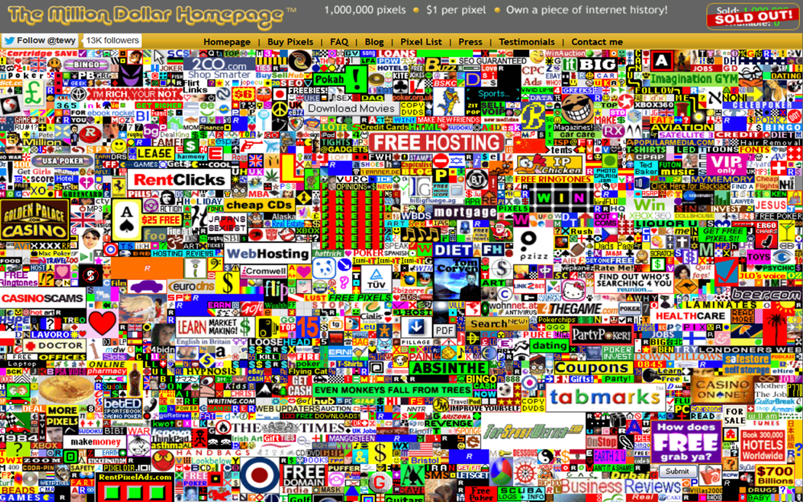 Preview of The Million Dollar Homepage