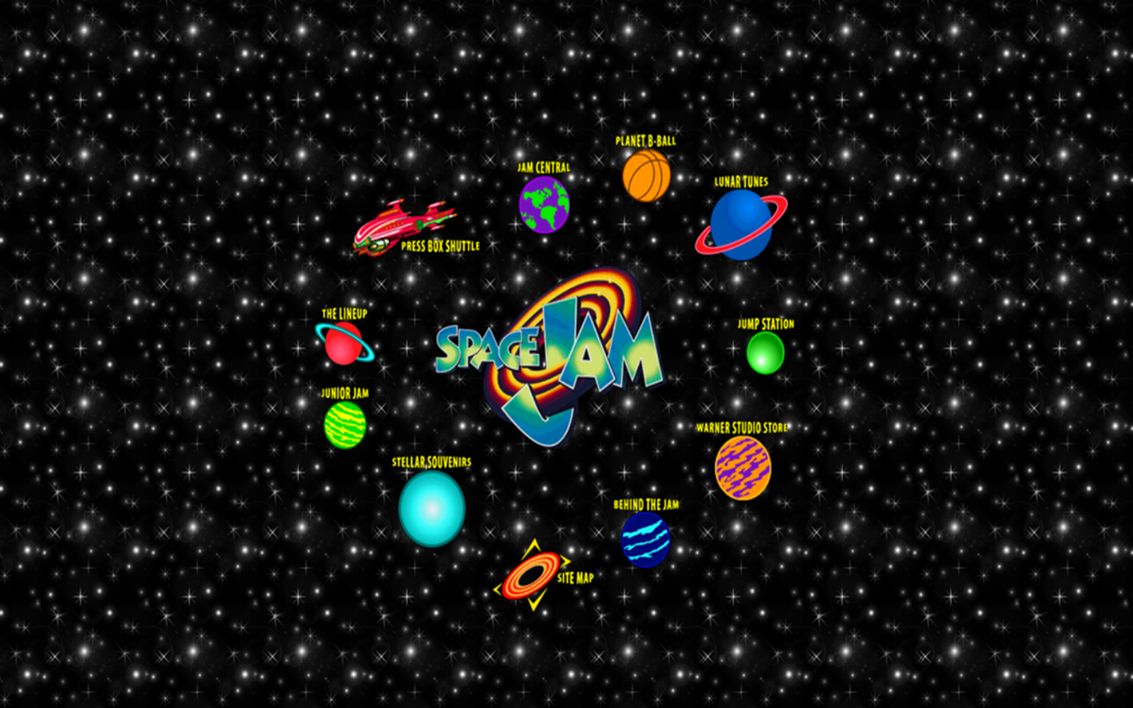 Preview of Space Jam Website